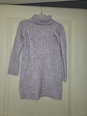Janie and Jack Pink Cable Knit Turtleneck Sweater Dress